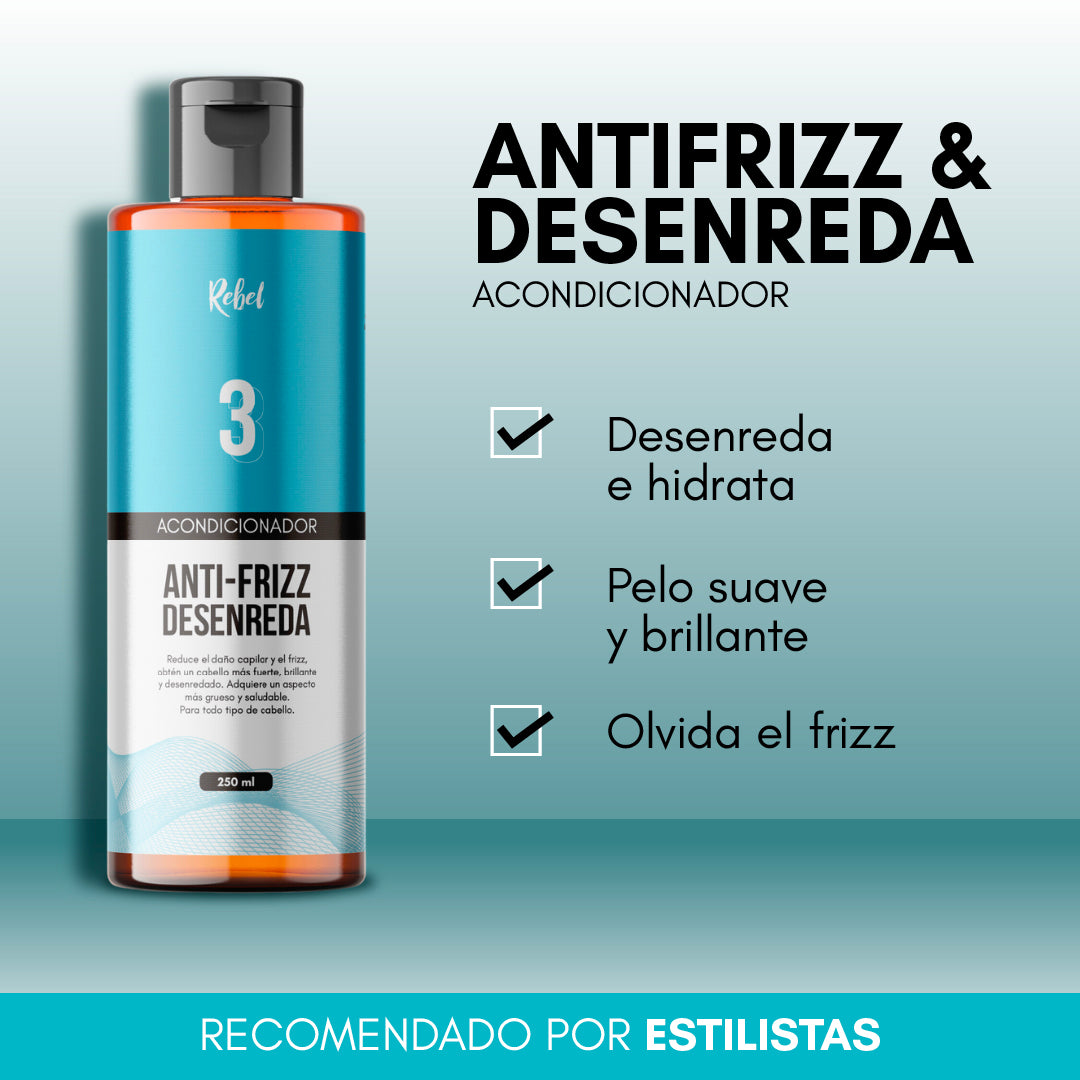 Acondicionador Anti-Frizz, Desenreda y Brillo (Paso 3) - Rebel