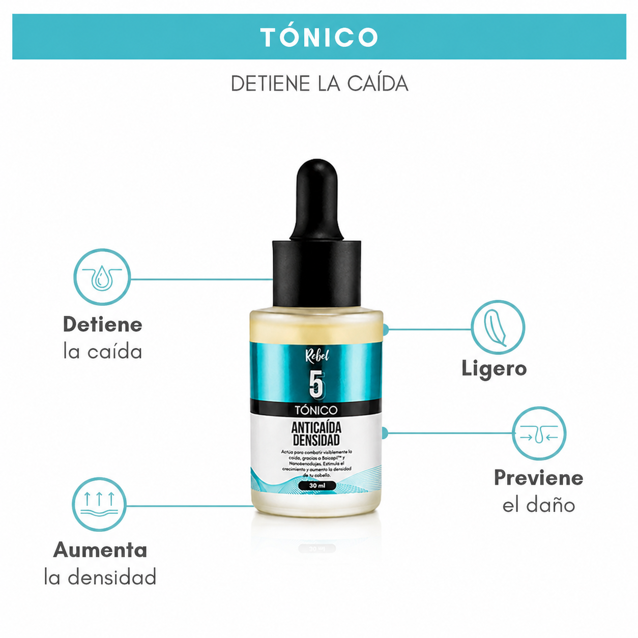 Tónico Anticaída y Densidad (Paso 5) - Rebel